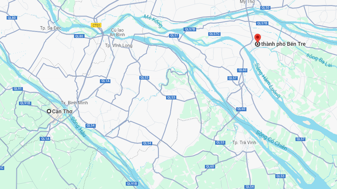 Xe từ Cần Thơ đi Bến Tre hết bao nhiêu km? Bao lâu?