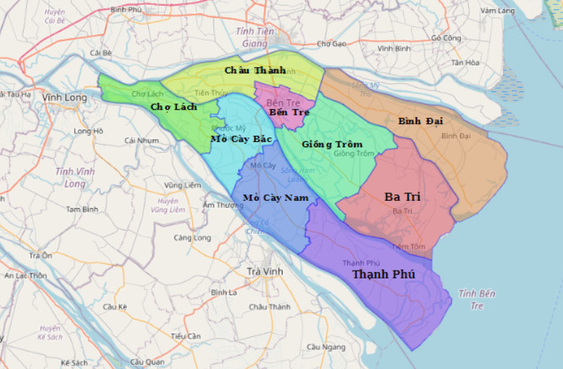 Tỉnh Bến Tre có bao nhiêu huyện xã thành phố?