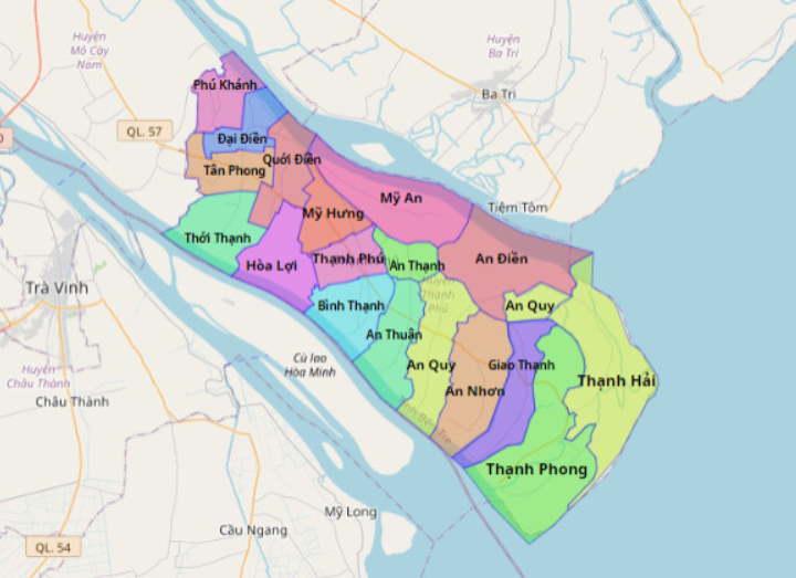 Huyện Thạnh Phú có bao nhiêu xã, thị trấn?